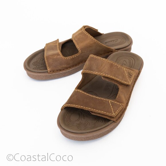 Clarks Litton Men's Leather Hook and Loop Strap Sandals 11 Casual Summer Comfort - Picture 1 of 13